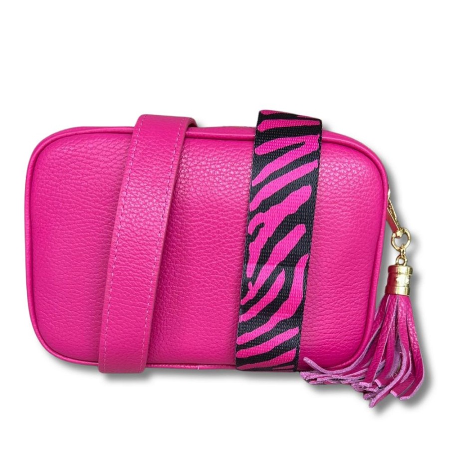 Bags, Straps & Purses Tarelle Leather Bags | Tarelle Leather Crossbody Bag-Fuchsia Pink