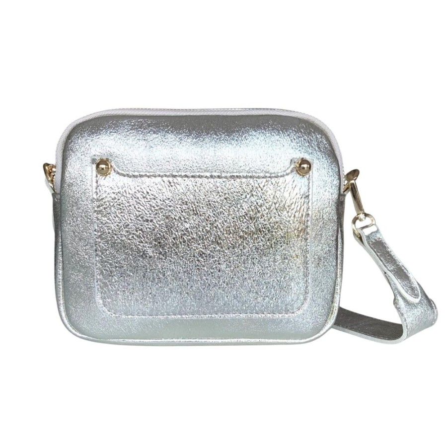 Bags, Straps & Purses Tarelle Leather Bags | Zara Leather Crossbody Bag-Silver