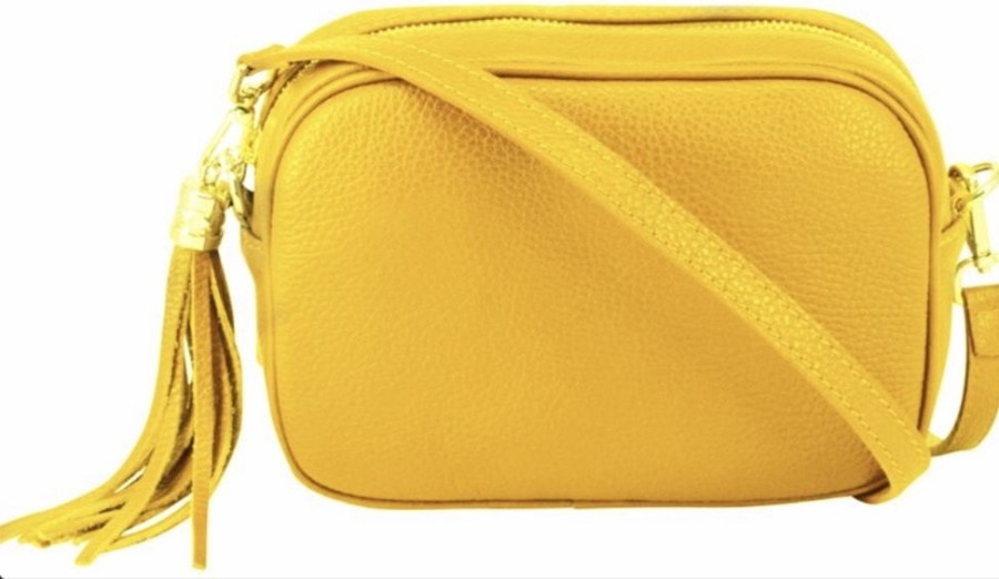 Bags, Straps & Purses Tarelle Leather Bags | Lila Leather Cross Body Bag-Yellow