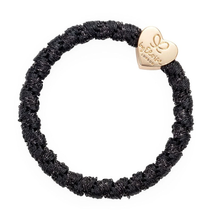 Jewellery Tarelle Bracelet | By Eloise Bangle Band-Woven Shimmer Black Gold Heart