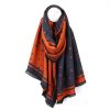 Scarves, Hats & Gloves Tarelle Scarves | Reversible Pleated Star Scarf-Orange/Grey