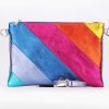 Bags, Straps & Purses Tarelle Leather Bags | Leather Rainbow Striped Clutch Bag-Lilac