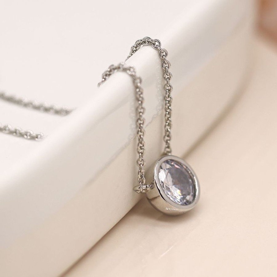 Jewellery Tarelle Necklaces | Silver Plated Crystal Necklace