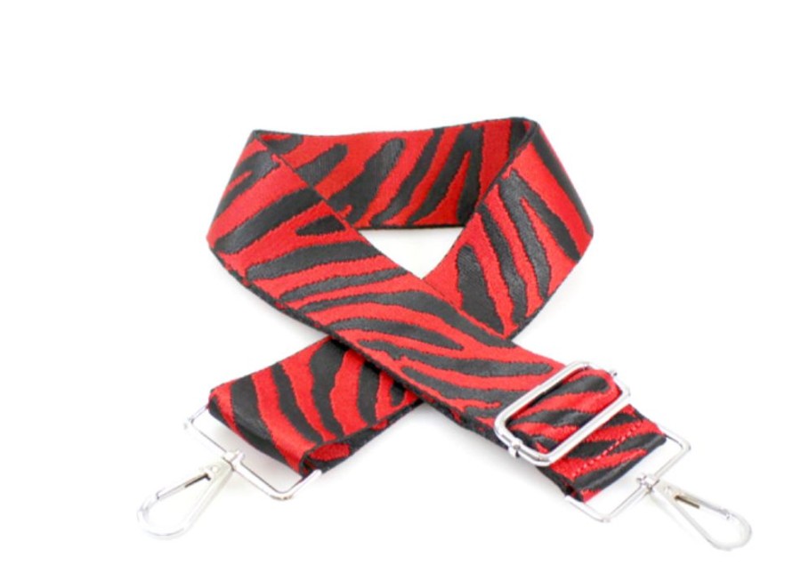 Bags, Straps & Purses Tarelle Bag Straps | Silver Hardware Zebra Print Bag Strap-Red