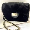 Bags, Straps & Purses Tarelle Faux Shearling Bags | Faux Fur Box Bag-Black