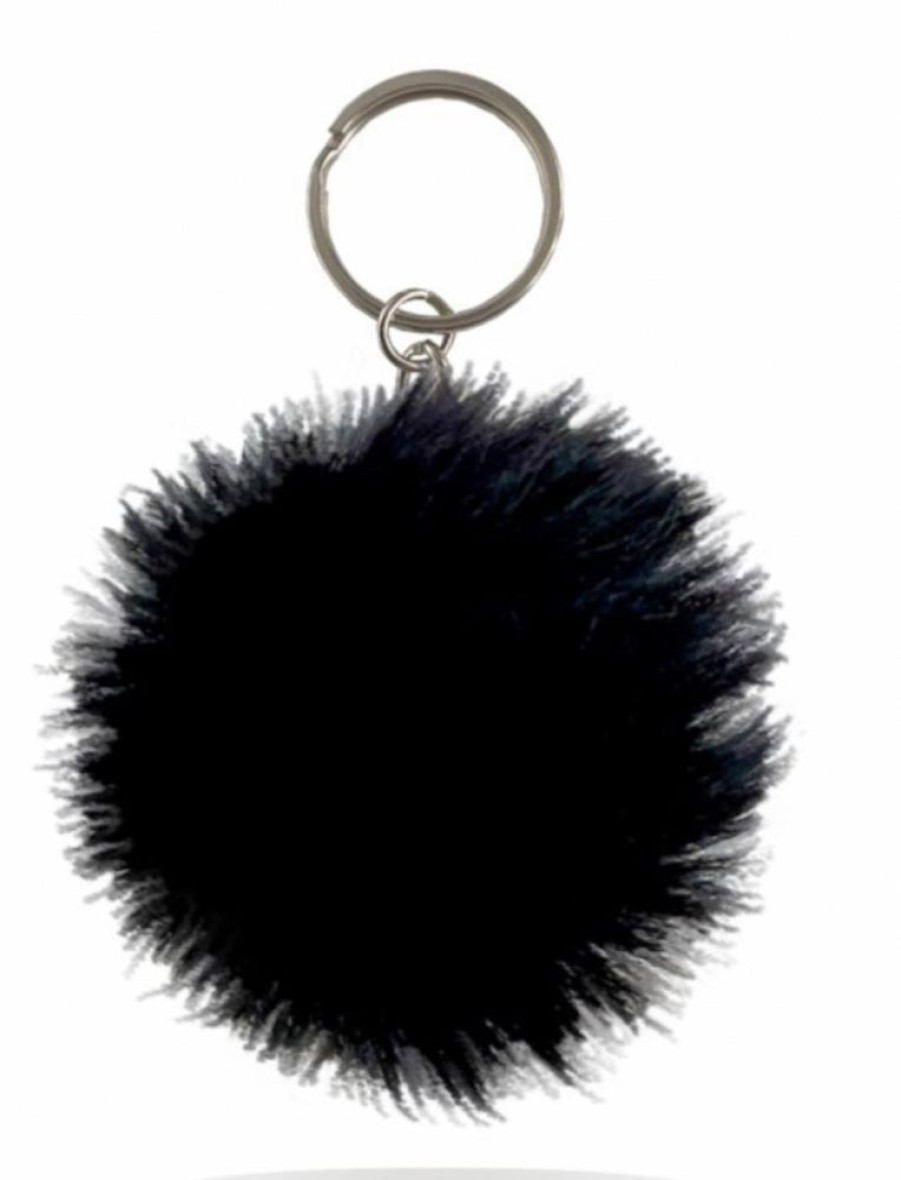 Bottle Socs Tarelle | Faux Fur Pompom Keyring-Black