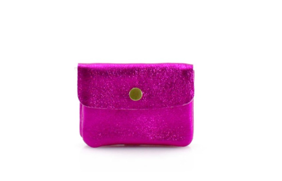 Bags, Straps & Purses Tarelle Purses | Small Leather Purse-Metallic Fushcia Pink