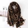 Scarves, Hats & Gloves Tarelle Scarves | Leopard Print Tassel Scarf-Brown