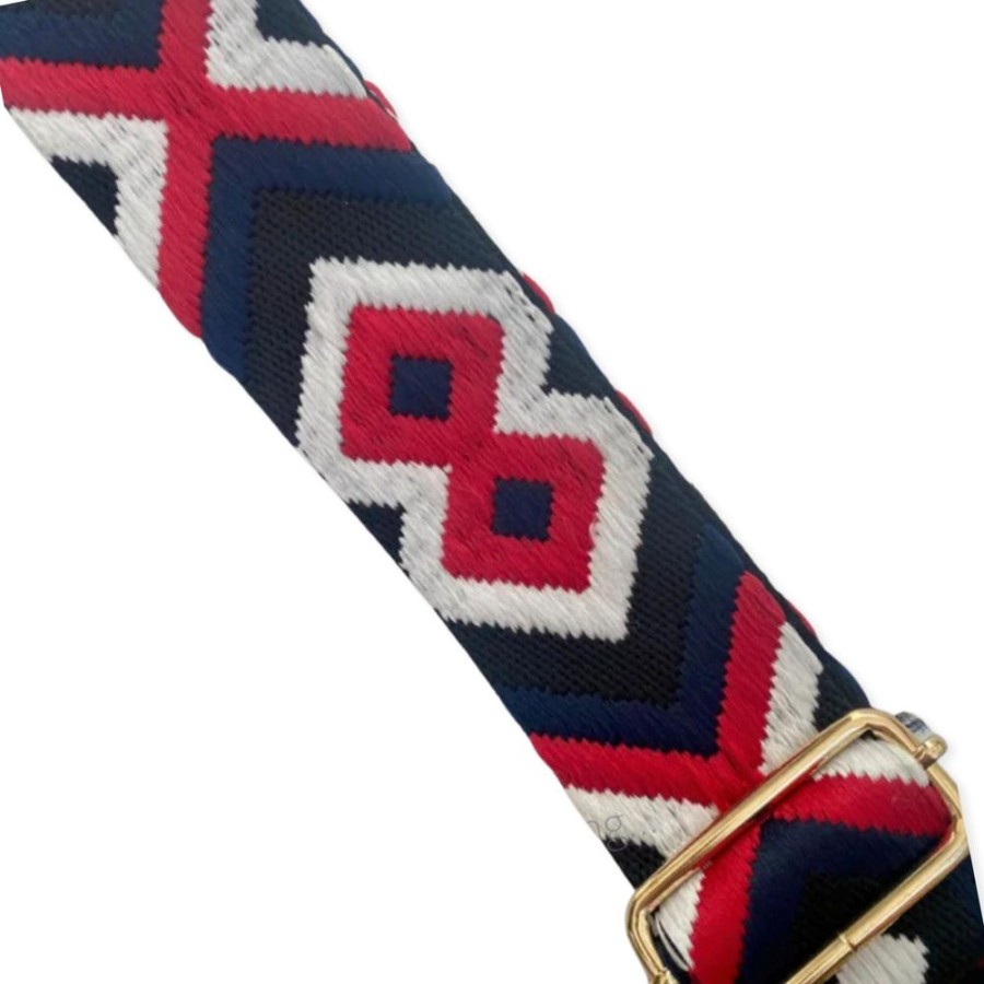 Bags, Straps & Purses Tarelle Bag Straps | Embroidered Bag Strap-Blue/ Red/White