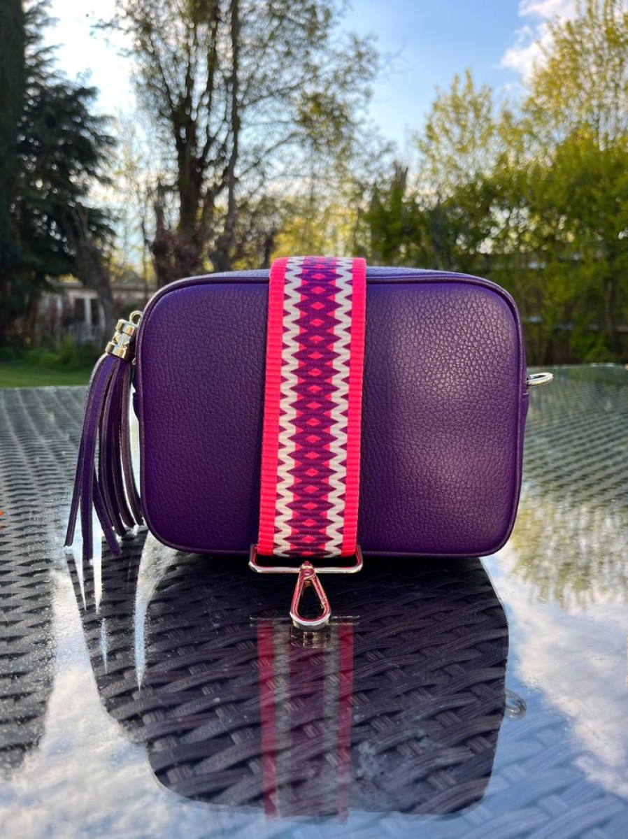 Bags, Straps & Purses Tarelle Leather Bags | Lila Leather Cross Body Bag-Purple