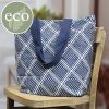 Bags, Straps & Purses Tarelle Vegan Bags | Diamond Print Cotton Tote Bag-Navy Blue/White