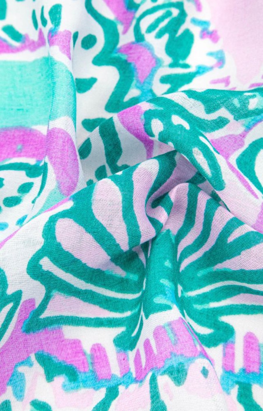 Scarves, Hats & Gloves Tarelle Scarves | Sea Print Scarf-Green /Lilac