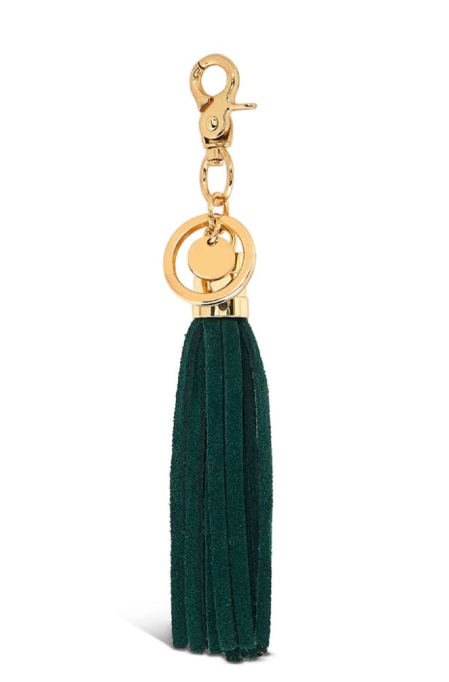 Key Rings Tarelle | Suede Leather Tassel Keyring-Dark Green