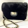 Bags, Straps & Purses Tarelle Leather Bags | Faux Fur Box Bag-Black