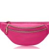 Bags, Straps & Purses Tarelle Leather Bags | Double Zip Bum Bag-Fuchsia Pink