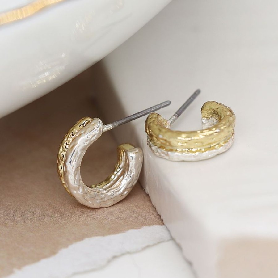 Jewellery Tarelle Earrings | Tiny Textured Hoop Earrings