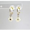 Jewellery Tarelle Earrings | Gold Flower Drop Earrings-White