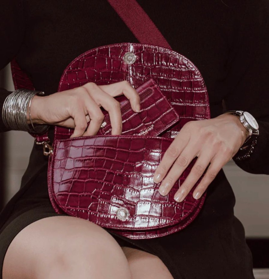 Bags, Straps & Purses Tarelle Leather Bags | Duchess Leather Crossbody Clutch-Boysenberry