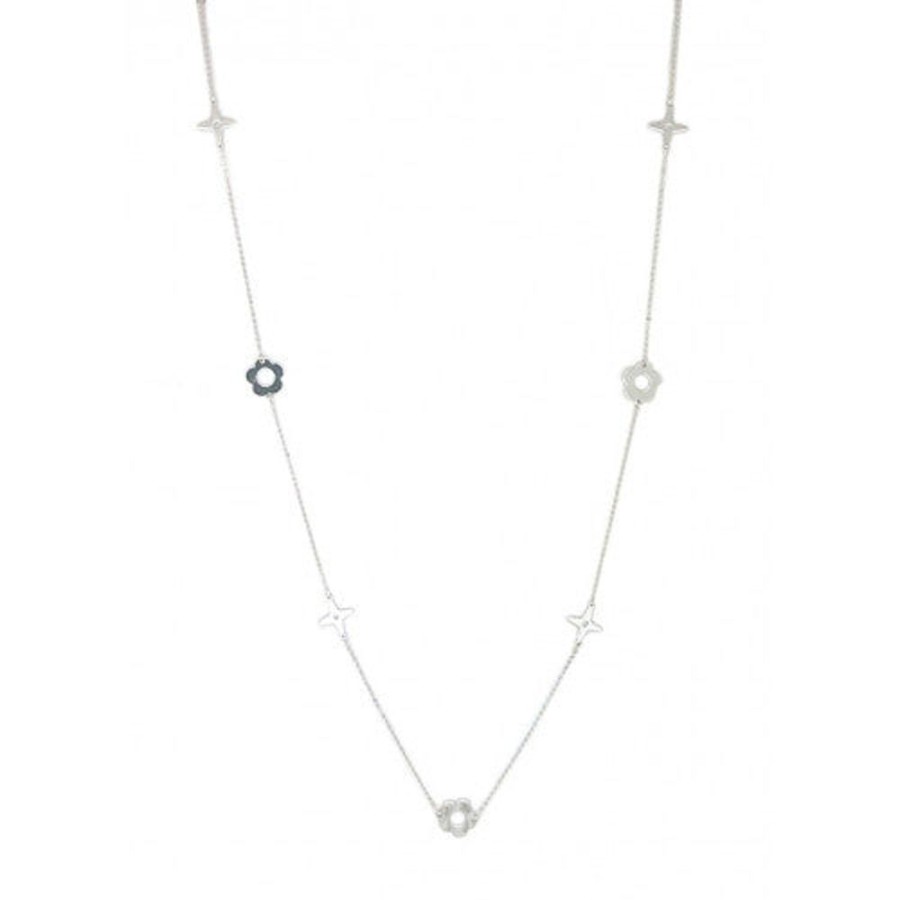 Jewellery Tarelle Necklaces | Flower & Star Long Necklace-Silver