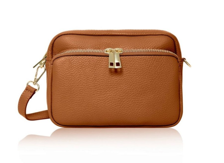 Bags, Straps & Purses Tarelle Leather Bags | Daisy Leather Cross Body Bag-Dark Tan