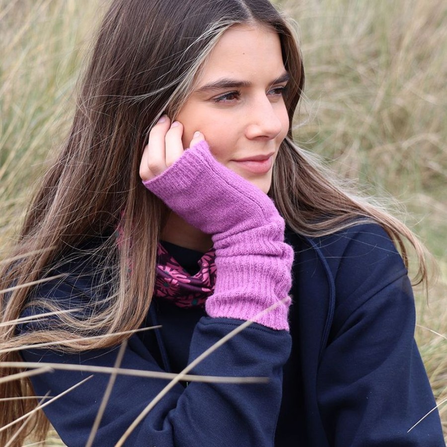 Scarves, Hats & Gloves Tarelle Gloves | Knitted Wrist Warmers-Mauve Pink