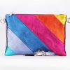 Bags, Straps & Purses Tarelle Metallic Bags & Purses | Leather Rainbow Striped Clutch Bag-Lilac