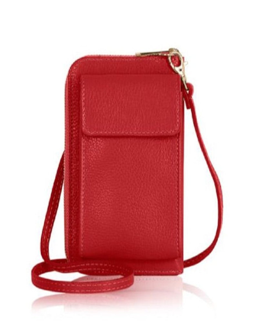 Bags, Straps & Purses Tarelle Leather Bags | Mobile Phone Leather Wallet-Red