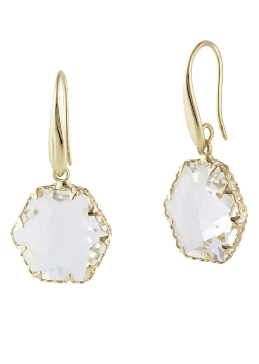 Jewellery Tarelle Earrings | Camilla Crystal Hexagon Earrings-Gold