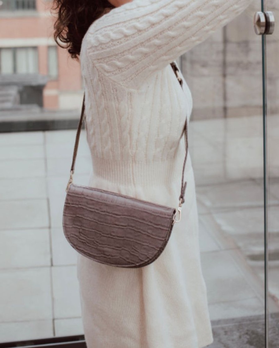 Bags, Straps & Purses Tarelle Leather Bags | Duchess Leather Crossbody Clutch-Light Grey