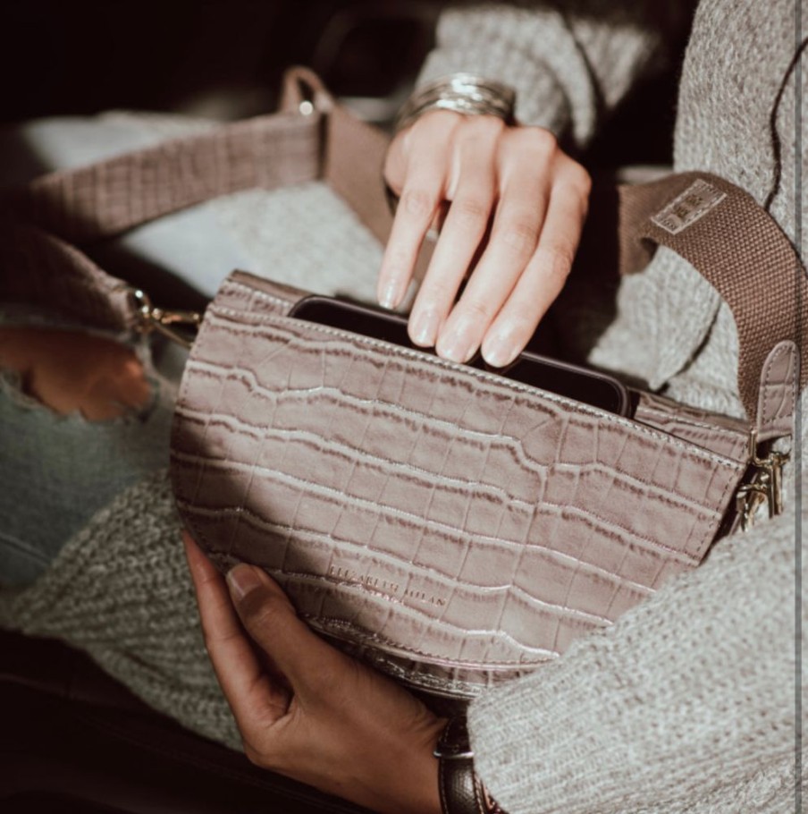 Bags, Straps & Purses Tarelle Leather Bags | Duchess Leather Crossbody Clutch-Light Grey