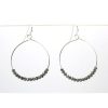 Jewellery Tarelle Earrings | Silver Hoop Glass Bead Earrings-Grey