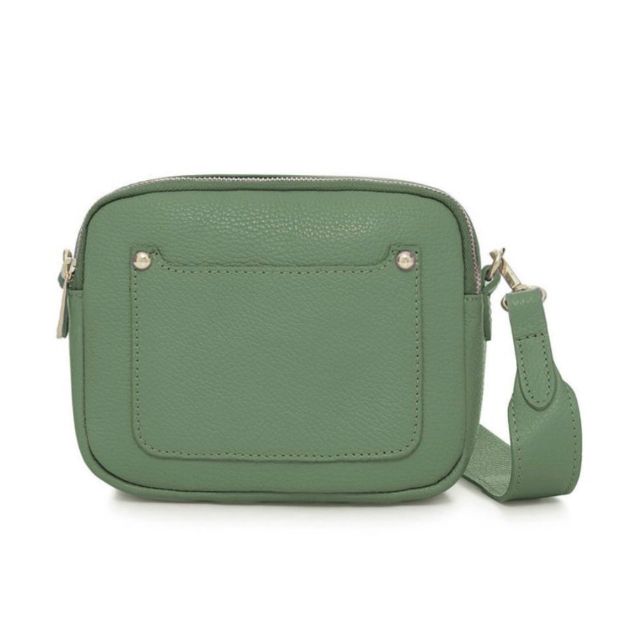 Bags, Straps & Purses Tarelle Leather Bags | Zara Leather Crossbody Bag-Dusty Green