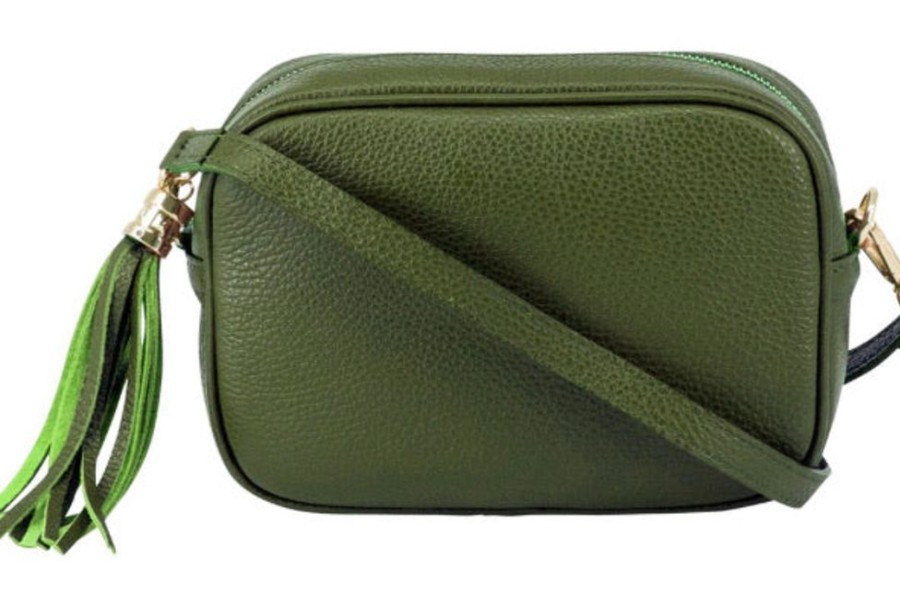 Bags, Straps & Purses Tarelle Leather Bags | Lila Leather Cross Body Bag-Olive Green