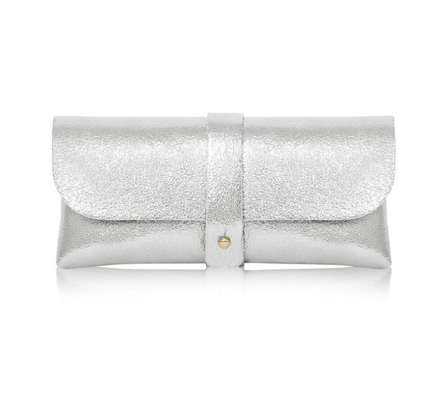 Bags, Straps & Purses Tarelle Glasses Cases | Leather Glasses Case-Silver