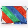 Bags, Straps & Purses Tarelle Leather Bags | Leather Rainbow Striped Clutch Bag-Royal Blue