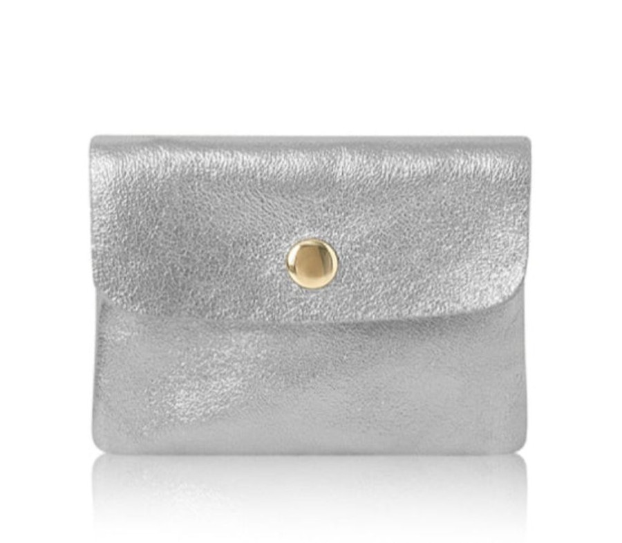 Bags, Straps & Purses Tarelle Metallic Bags & Purses | Small Leather Purse-Silver