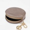 Bags, Straps & Purses Tarelle Metallic Bags & Purses | Leather Round Coin Purse-Champagne