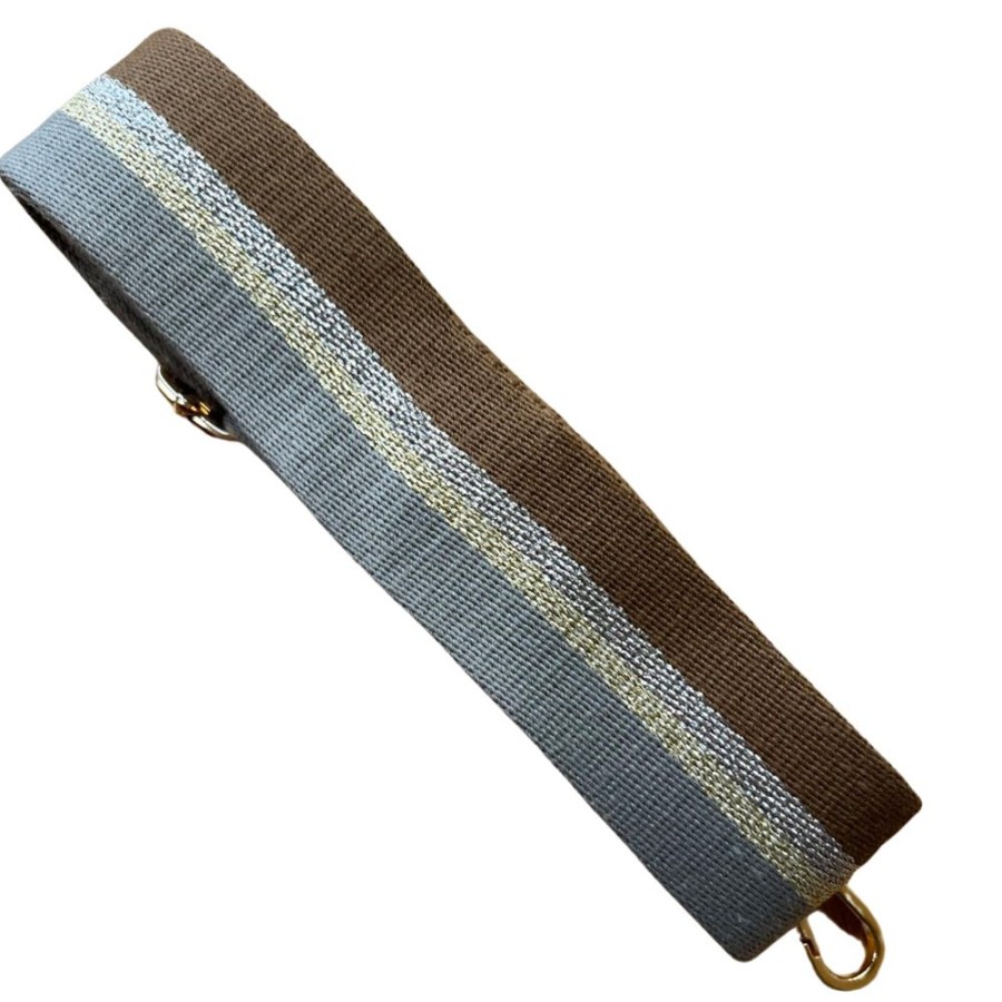 Bags, Straps & Purses Tarelle Bag Straps | Metallic Stripe Bag Strap-Taupe/Grey