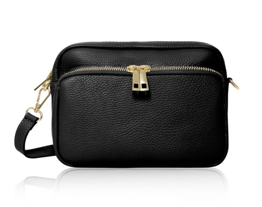 Bags, Straps & Purses Tarelle Leather Bags | Daisy Leather Cross Body Bag-Black