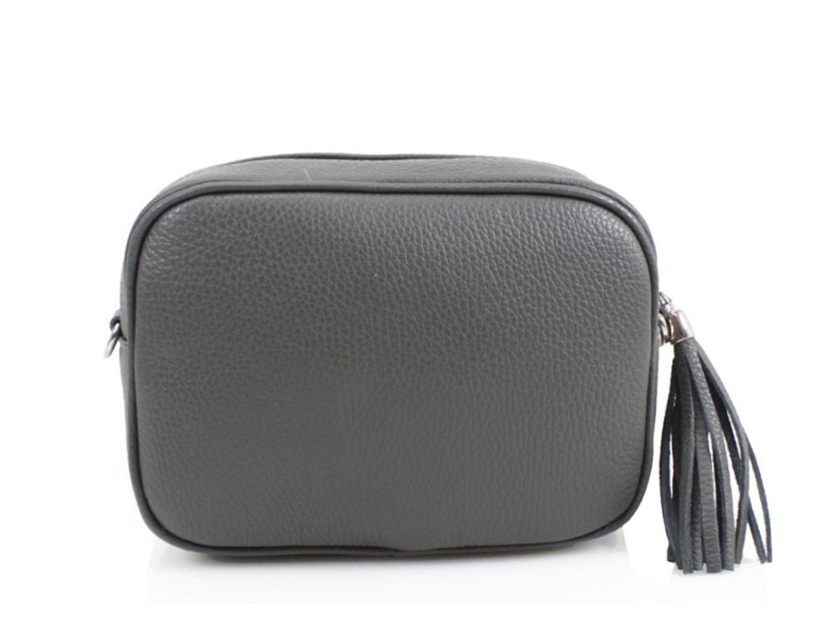 Bags, Straps & Purses Tarelle Leather Bags | Silver Hardware Lila Leather Cross Body Bag-Dark Grey