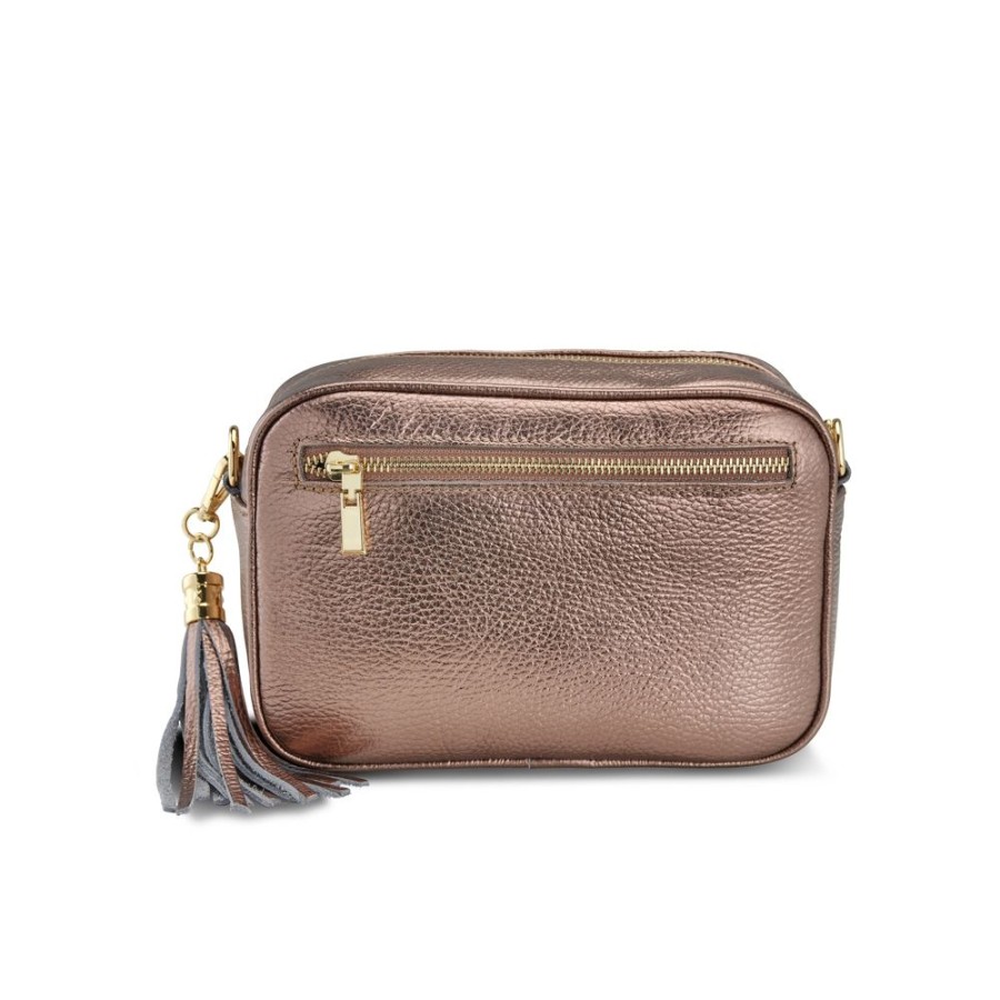 Bags, Straps & Purses Tarelle Leather Bags | Tarelle Leather Crossbody Bag-Bronze