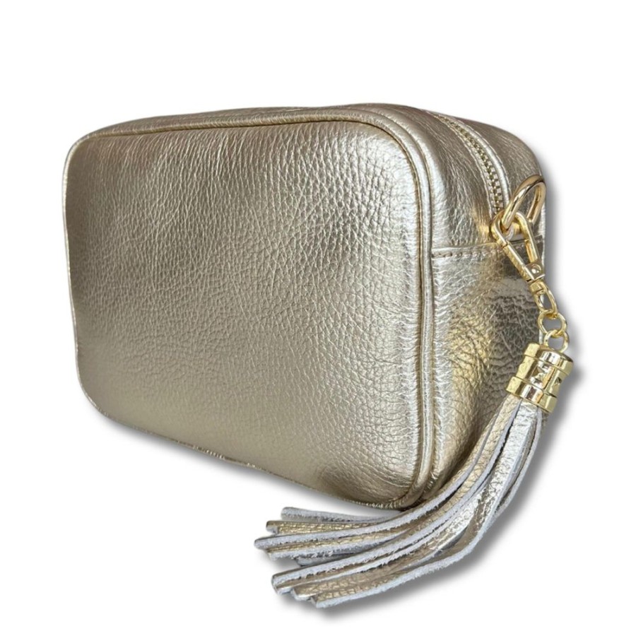 Bags, Straps & Purses Tarelle Leather Bags | Tarelle Leather Crossbody Bag-Gold