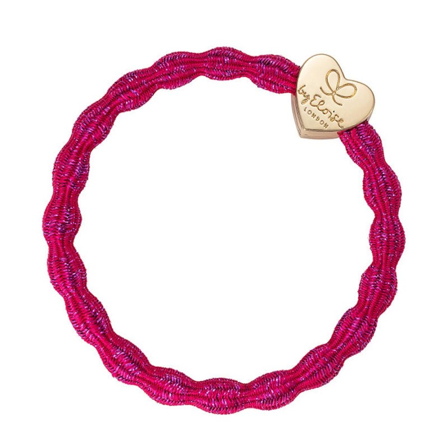 Jewellery Tarelle Bracelet | By Eloise Bangle Band-Metallic Fuchsia Pink/Gold Heart