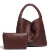 Bags, Straps & Purses Tarelle Vegan Bags | Pu Woven/Weave 2 In 1 Handbag-Tan