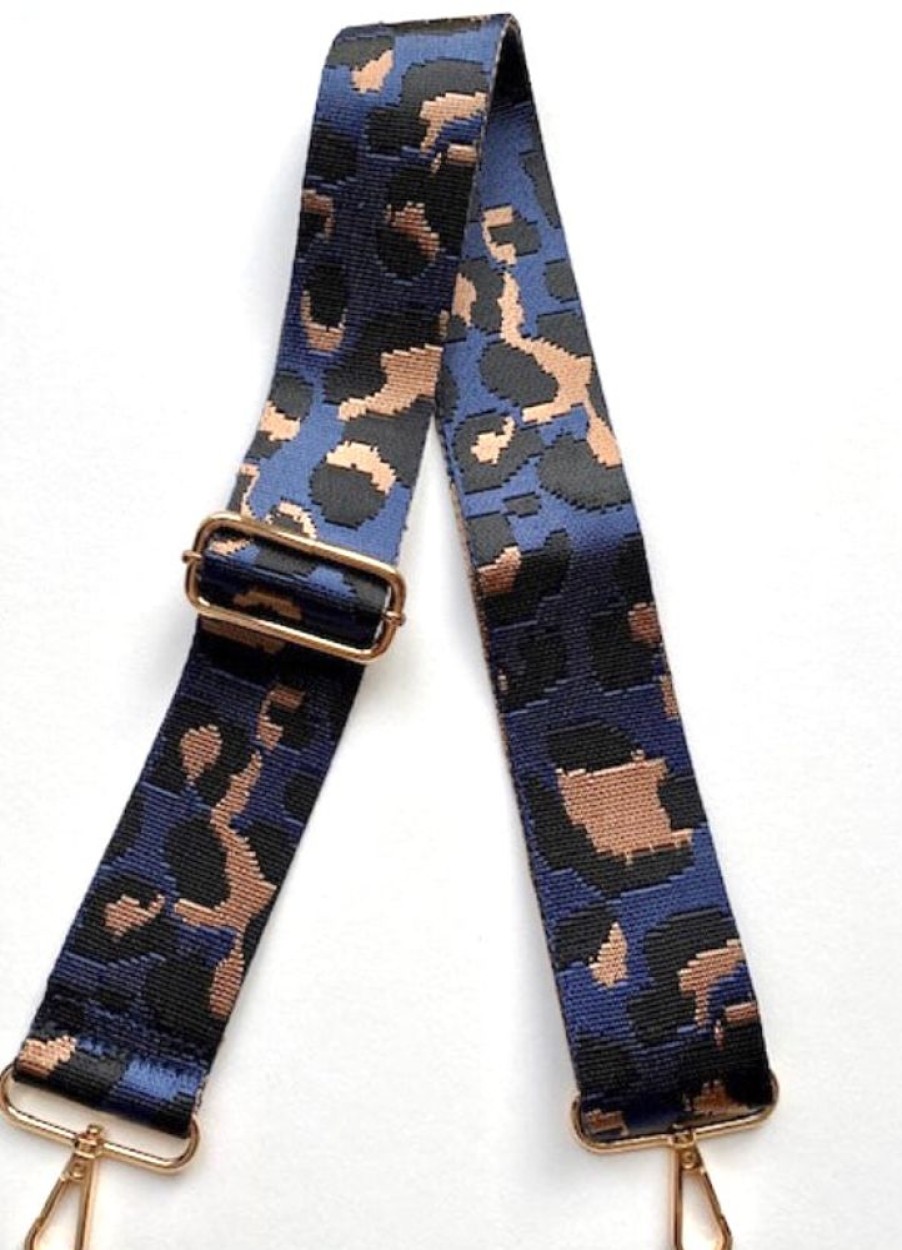 Bags, Straps & Purses Tarelle Bag Straps | Leopard Print Bag Strap-Navy Blue