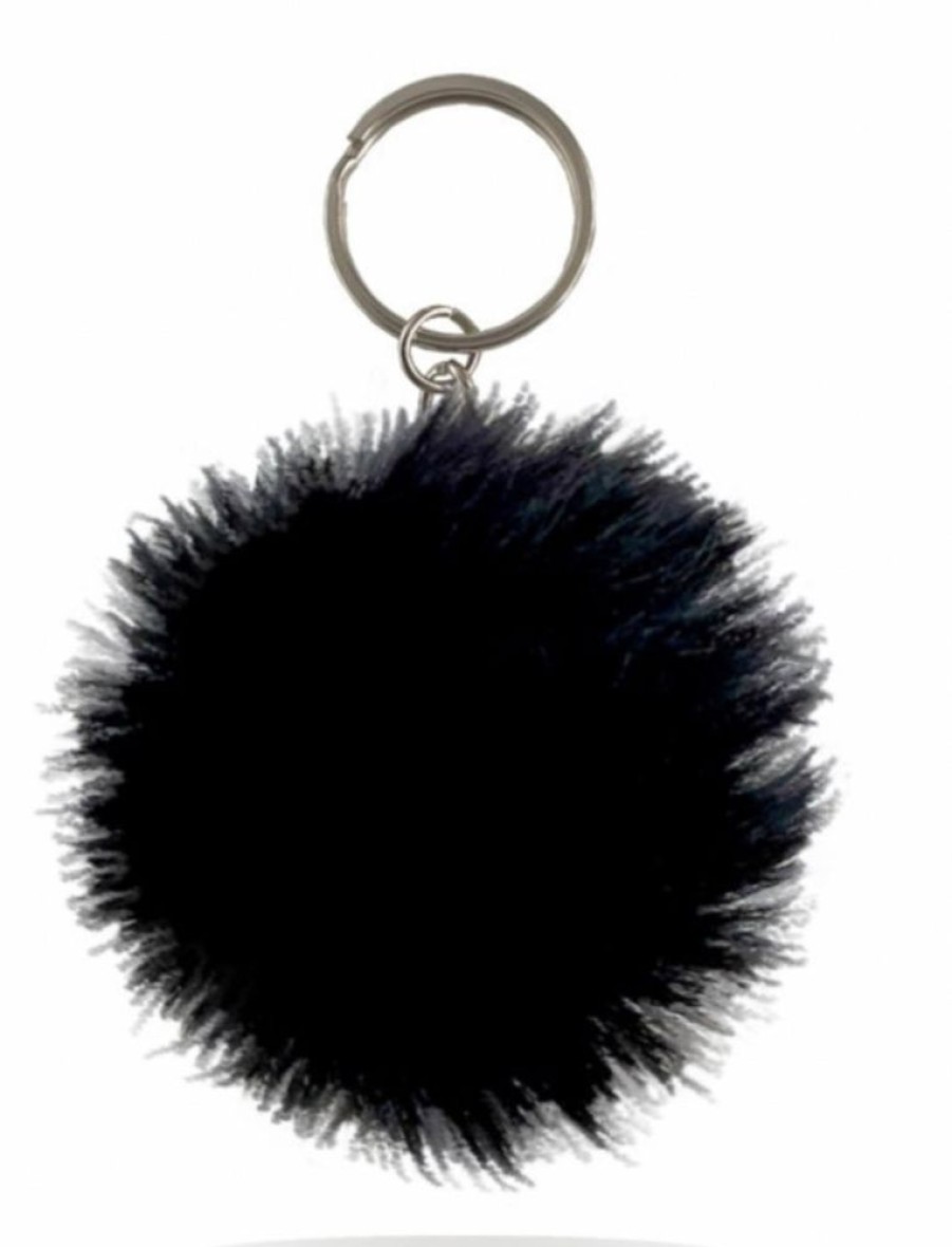 Key Rings Tarelle | Faux Fur Pompom Keyring-Black