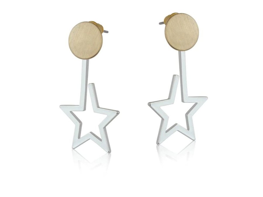 Jewellery Tarelle Earrings | Ivy Two Tone Star Earrings-Silver