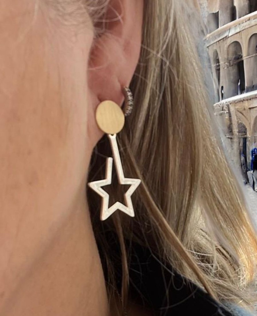 Jewellery Tarelle Earrings | Ivy Two Tone Star Earrings-Silver