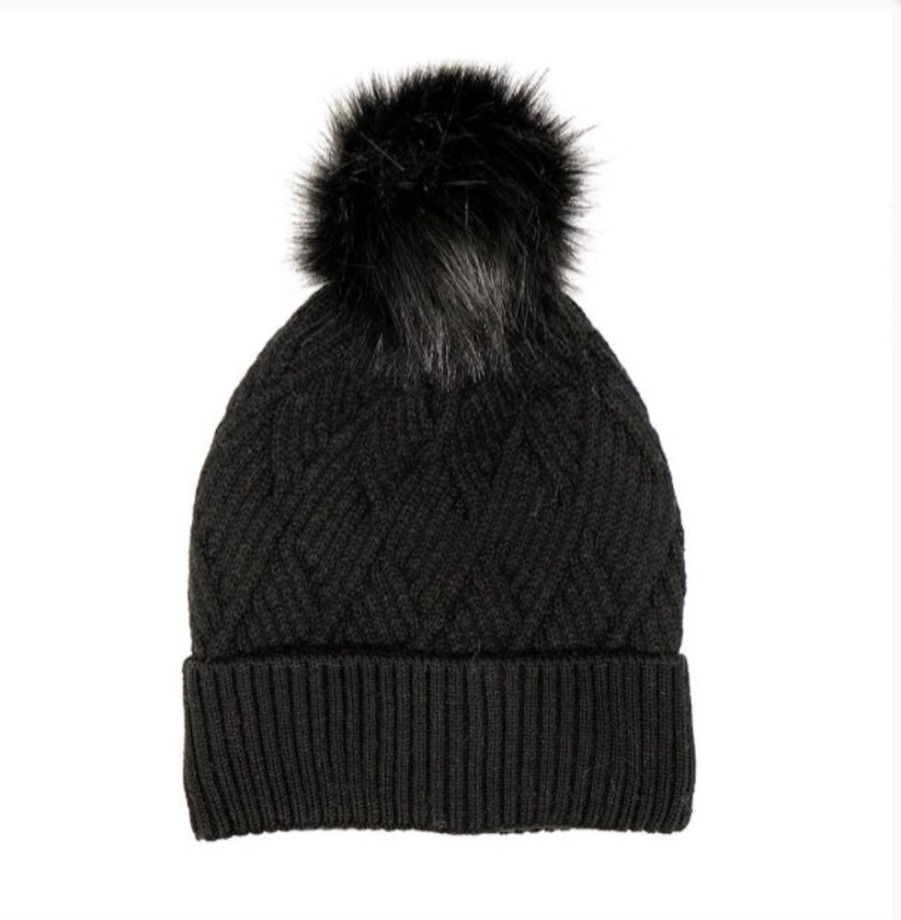 Scarves, Hats & Gloves Tarelle Hats | Diamond Knit Beanie-Charcoal Grey