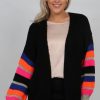 Cardigans Tarelle | Colourblock Sleeve Cardigan-Black